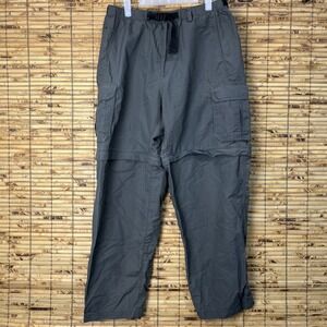 REI Mens L Gray Convertible Cargo‎ Hiking Pants Zip Off Shorts Tactical Utility
